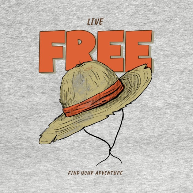 Live Free! Anime One Piece Inspired Gift for One Piece Fans and Anime Lovers Luffy Hat by mattserpieces